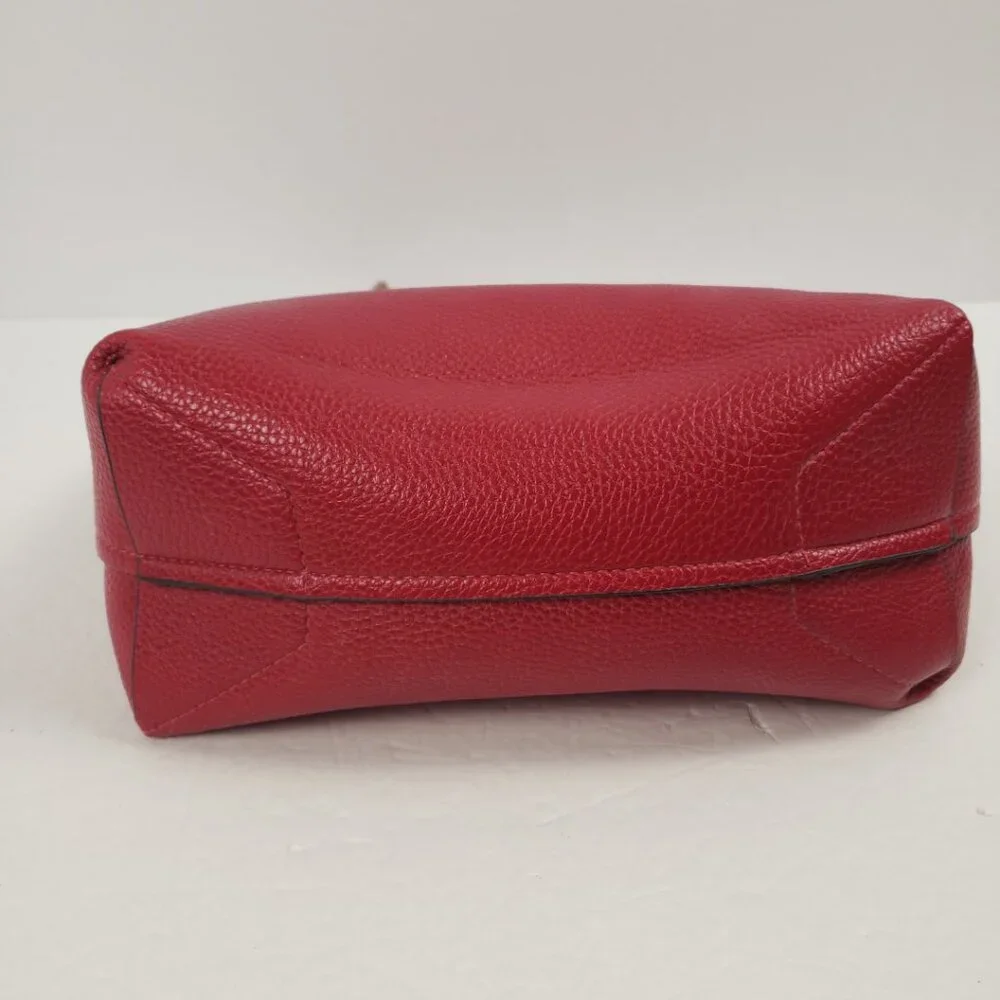 Kris Ana Reversible Handbag Camel Tan Red Key Ring Tote Bucket Purse